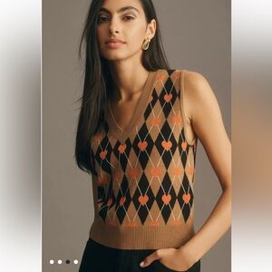 Anthropologie Maeve Vera Jacquard Sweater Vest